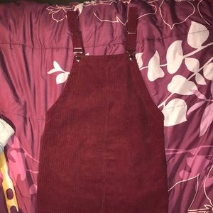 Forever 21 Red corduroy overall dress